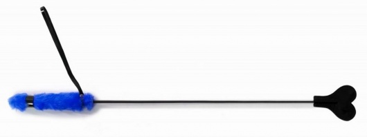 Черный стек-сердце с синей ручкой - 61 см. - Джага-Джага - купить с доставкой в Москве