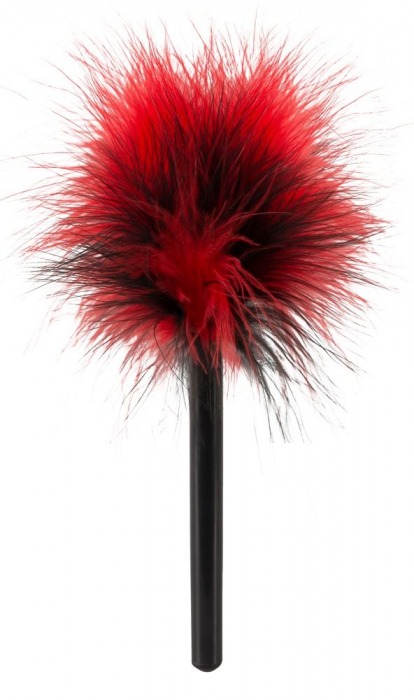 Красно-черная пуховка Mini Feather - 21 см. - Orion - купить с доставкой в Москве