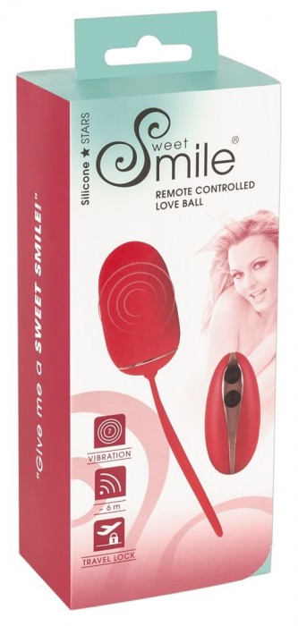 Красное виброяйцо Remote Controlled Love Ball с пультом ДУ - Orion