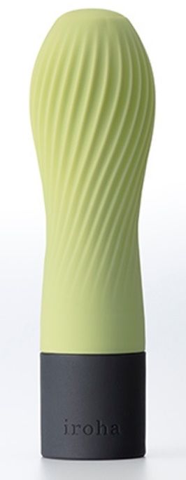 Салатовый рифленый мини-вибратор IROHA ZEN MATCHA - 12,7 см. - Tenga