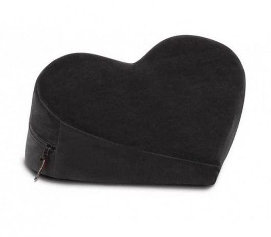 Черная вельветовая подушка для любви Liberator Retail Heart Wedge - Liberator - купить с доставкой в Москве