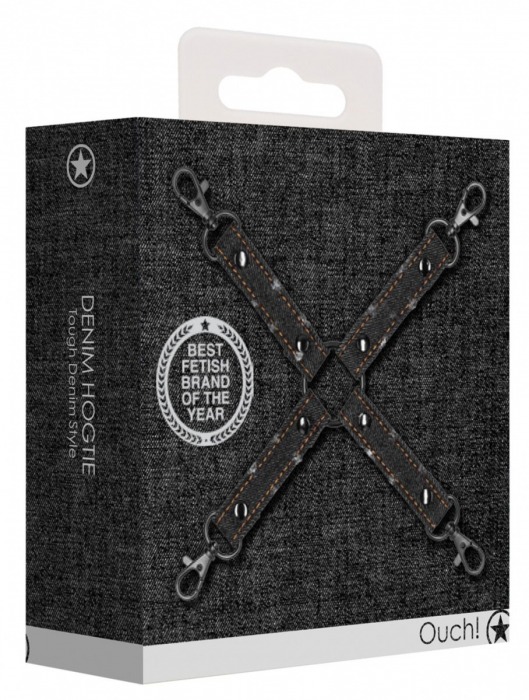Крестообразный черный фиксатор для оков Roughend Denim Style - Shots Media BV - купить с доставкой в Москве