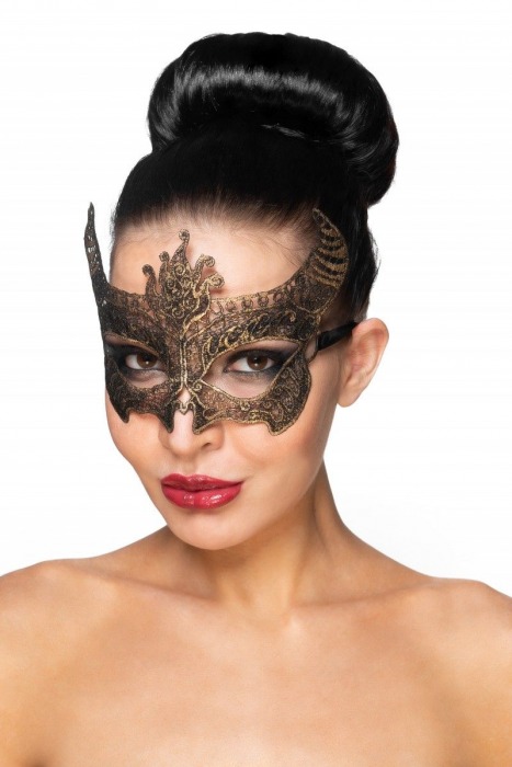 Золотистая карнавальная маска  Нунки - Джага-Джага купить с доставкой
