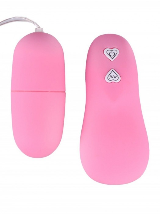 Нежно-розовое гладкое виброяйцо с пультом ДУ - Джага-Джага