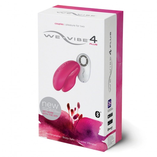 Розовый вибромассажёр для двоих We-Vibe 4 Plus на радиоуправлении - We-vibe
