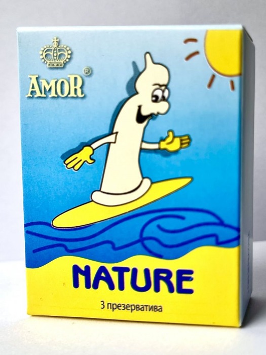 Классические презервативы AMOR Nature  Яркая линия  - 3 шт. - AMOR - купить с доставкой в Москве