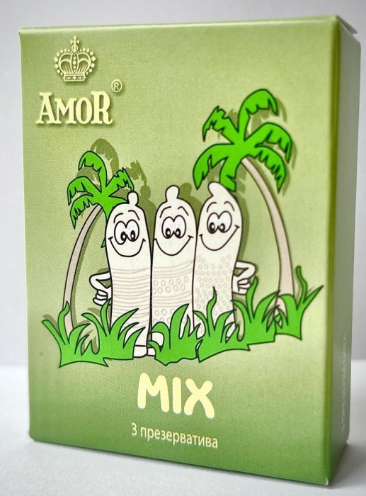 Микс-набор презервативов AMOR Mix  Яркая линия  - 3 шт. - AMOR - купить с доставкой в Москве