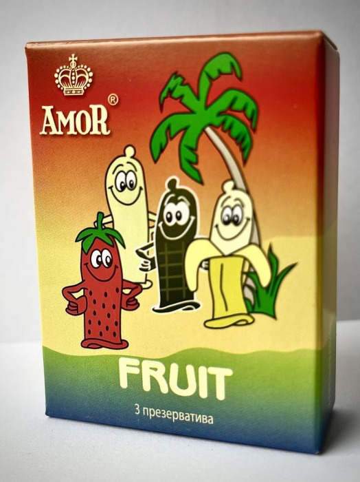 Ароматизированные презервативы AMOR Fruit  Яркая линия  - 3 шт. - AMOR - купить с доставкой в Москве