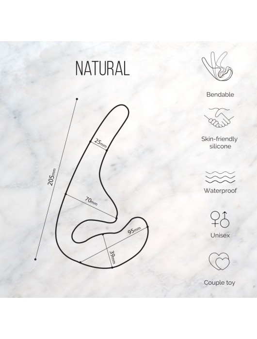 Бежевый безремневой страпон Seduction - 20,5 см. - Lola Games - купить с доставкой в Москве