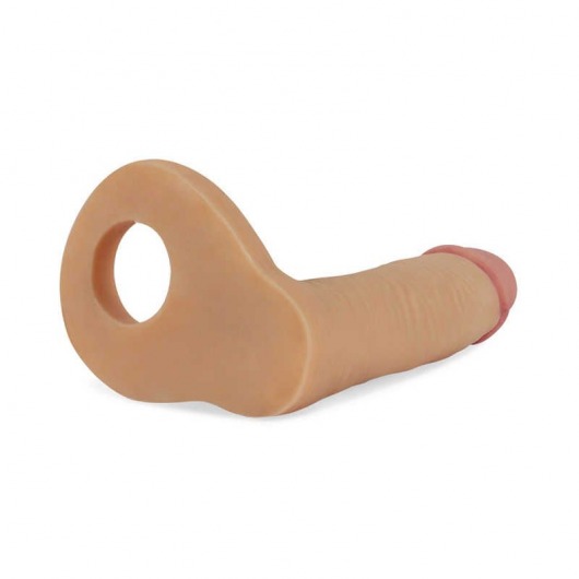 Телесная насадка для двойного проникновения The Ultra Soft Double 6.25 - 15,8 см. - Lovetoy - купить с доставкой в Москве