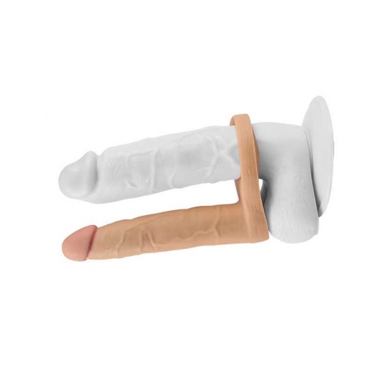Телесная насадка для двойного проникновения The Ultra Soft Double 6.25 - 15,8 см. - Lovetoy - купить с доставкой в Москве