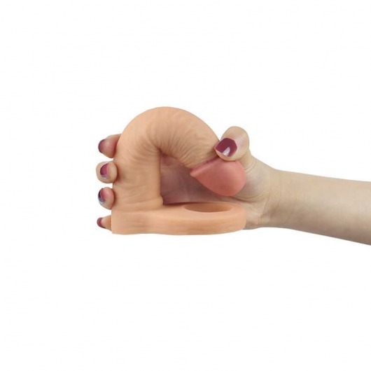 Телесная насадка для двойного проникновения The Ultra Soft Double 6.25 - 15,8 см. - Lovetoy - купить с доставкой в Москве