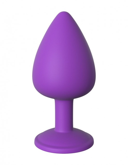 Фиолетовая анальная пробка со стразом Her Little Gem Large Plug - 9,5 см. - Pipedream - купить с доставкой в Москве