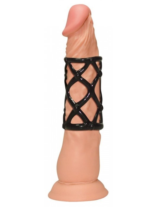 Чёрная насадка-сетка на пенис Orgasmus Wunder - Orion - в Москве купить с доставкой