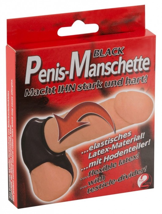 Чёрная утяжка для пениса и мошонки Penis Manschette - Orion - в Москве купить с доставкой