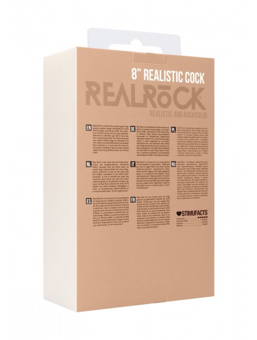 Телесный фаллоимитатор Realistic Cock 8  With Scrotum - 20 см. - Shots Media BV