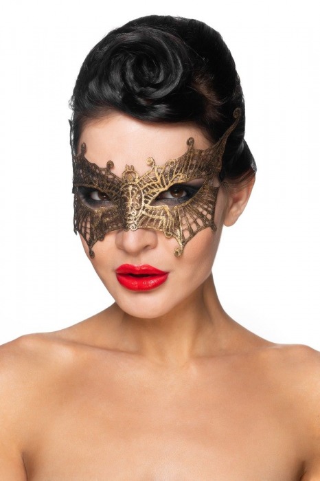 Золотистая карнавальная маска  Алькор - Джага-Джага - купить с доставкой в Москве