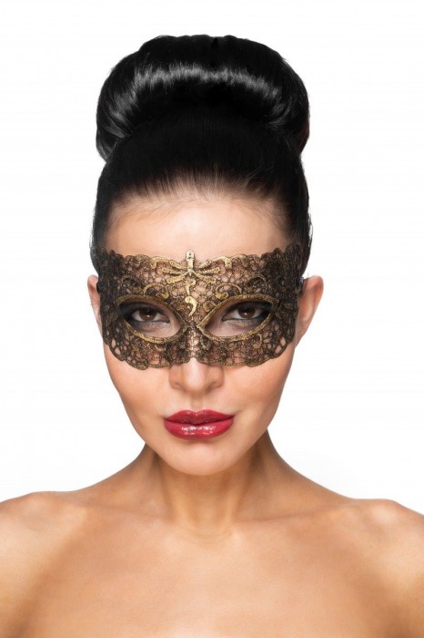 Золотистая карнавальная маска  Альтаир - Джага-Джага купить с доставкой