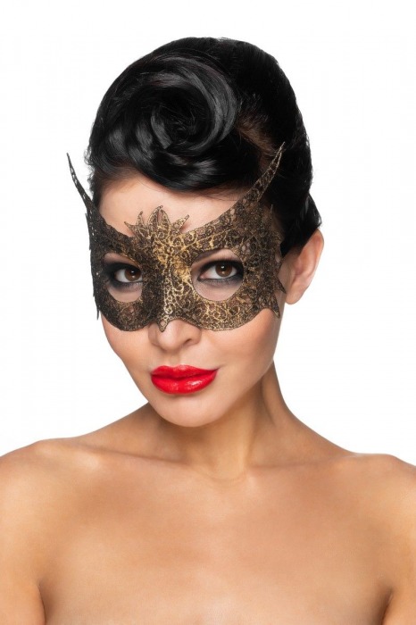 Золотистая карнавальная маска  Альхена - Джага-Джага купить с доставкой