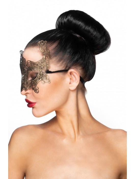 Золотистая карнавальная маска  Ахернар - Джага-Джага купить с доставкой