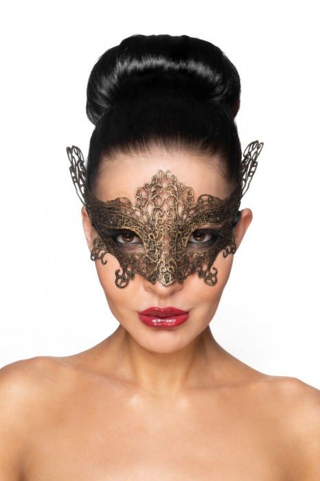 Золотистая карнавальная маска  Ахернар - Джага-Джага купить с доставкой