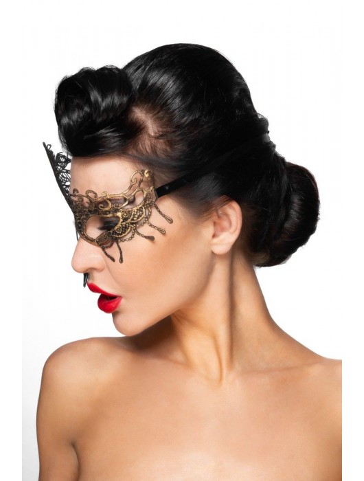 Золотистая карнавальная маска  Капелла - Джага-Джага купить с доставкой