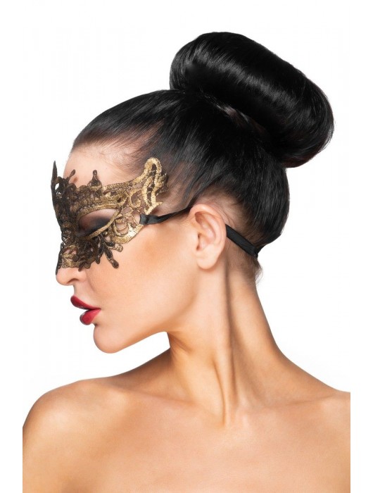 Золотистая карнавальная маска  Каф - Джага-Джага купить с доставкой