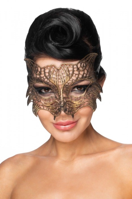 Золотистая карнавальная маска  Регул - Джага-Джага купить с доставкой