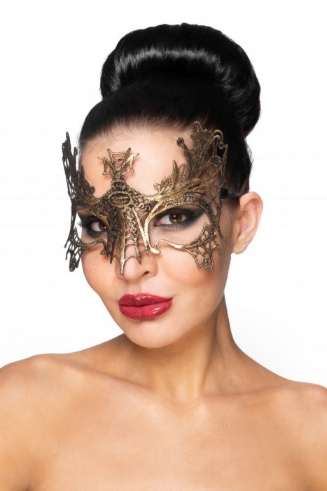 Золотистая карнавальная маска  Селена - Джага-Джага купить с доставкой