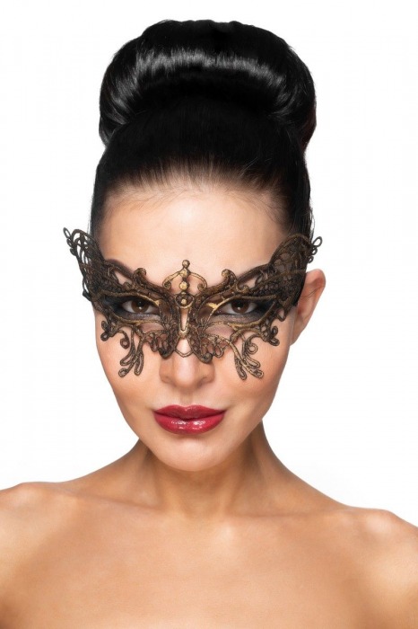 Золотистая карнавальная маска  Спика - Джага-Джага купить с доставкой