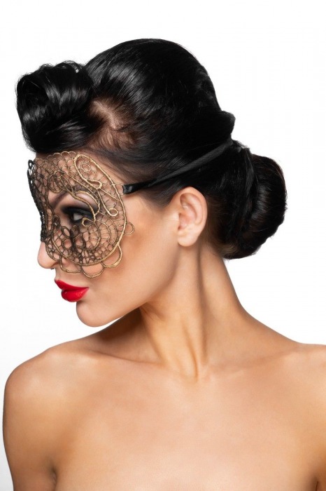 Золотистая карнавальная маска  Фомальгаут - Джага-Джага купить с доставкой