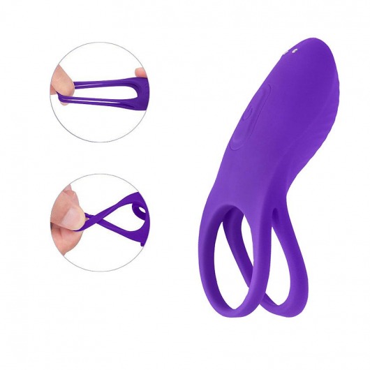 Фиолетовое эрекционное виброкольцо на пенис с пультом - S-HANDE - в Москве купить с доставкой
