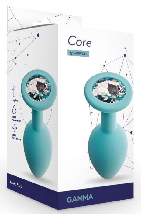 Аквамариновая анальная пробка с прозрачным кристаллом Gamma S - 7,2 см. - Le Frivole - купить с доставкой в Москве