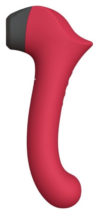 Бордовый вакуумный вибростимулятор с нагреваемой ручкой Halo 2 - 22,5 см. - Le Frivole
