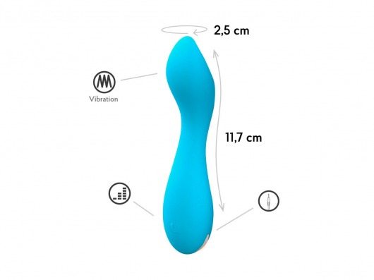 Голубой мини-вибратор Tarvos - 11,7 см. - Le Frivole