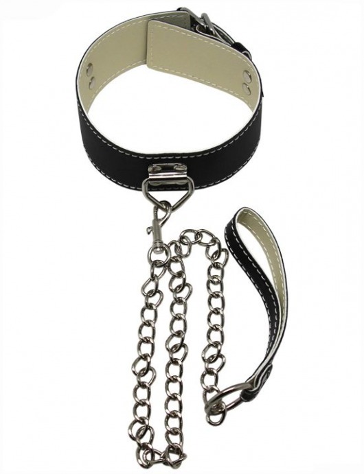 БДСМ-набор в черном цвете: наручники, поножи, ошейник с поводком, кляп - Eroticon - купить с доставкой в Москве