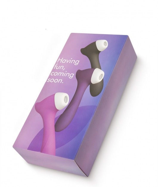 Фиолетовый клиторальный стимулятор Joy с функцией вибратора - 18,9 см. - САТИСФАКЕР