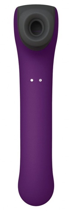 Фиолетовый клиторальный стимулятор Caldo с функцией вибратора - 19 см. - САТИСФАКЕР