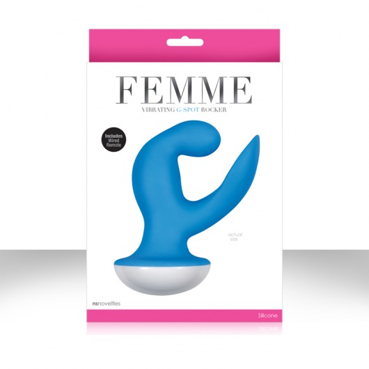 Голубой вибромассажер Femme Vibrating G Spot Rocker Blue - 13,8 см. - NS Novelties