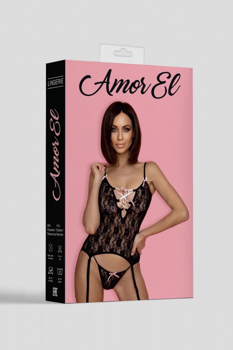 Кружевной корсаж с атласными ленточками - Amor El купить с доставкой
