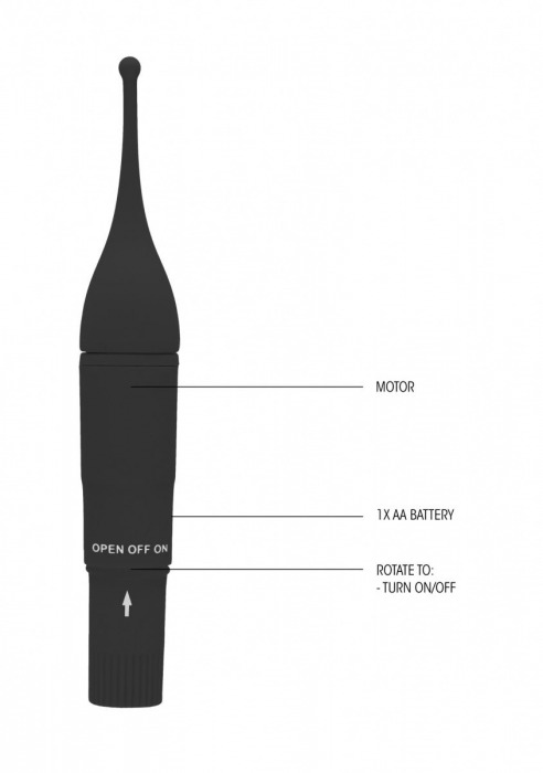 Черный клиторальный вибромассажер Clitoral Tickler - 16,2 см. - Shots Media BV