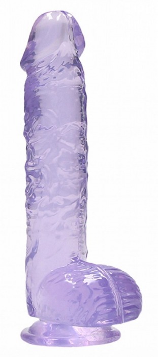 Фиолетовый фаллоимитатор Realrock Crystal Clear 9 inch - 25 см. - Shots Media BV