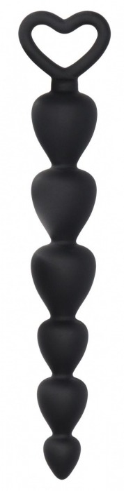 Черная анальная елочка Silicone Anal Beads - 17,5 см. - Shots Media BV