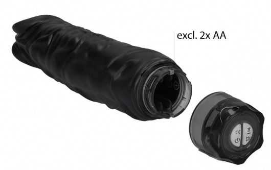 Черный вибромассажер Realisic 10 speed Vibrator - 24 см. - Shots Media BV