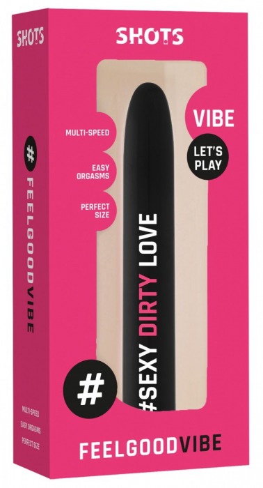 Черный гладкий вибромассажер Feelgood Vibe #Sexy dirty love - 17,2 см. - Shots Media BV