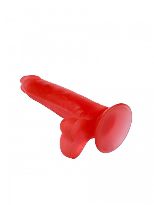 Малиновый гелевый фаллоимитатор на присоске - 17,5 см. - Джага-Джага