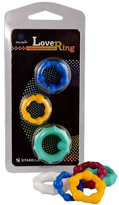 Набор из 3 цветных эрекционных колец Love Ring - Sitabella - в Москве купить с доставкой