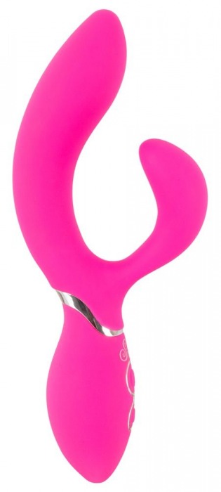 Ярко-розовый вибратор-кролик Bendable Rabbit Vibrator - 19,8 см. - Orion