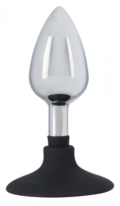 Хромированная анальная пробка Metal Plug with Suction Cup на присоске - 10,2 см. - Orion