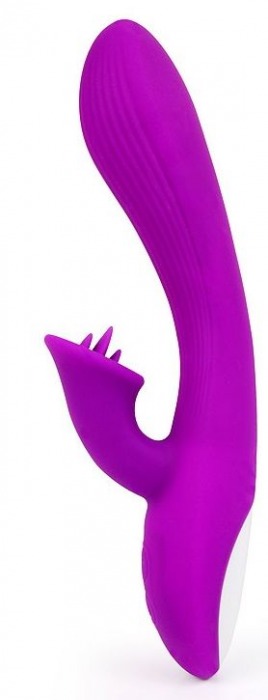 Фиолетовый рельефный вибратор-кролик QUEJOY - 25 см. - A-LOVING